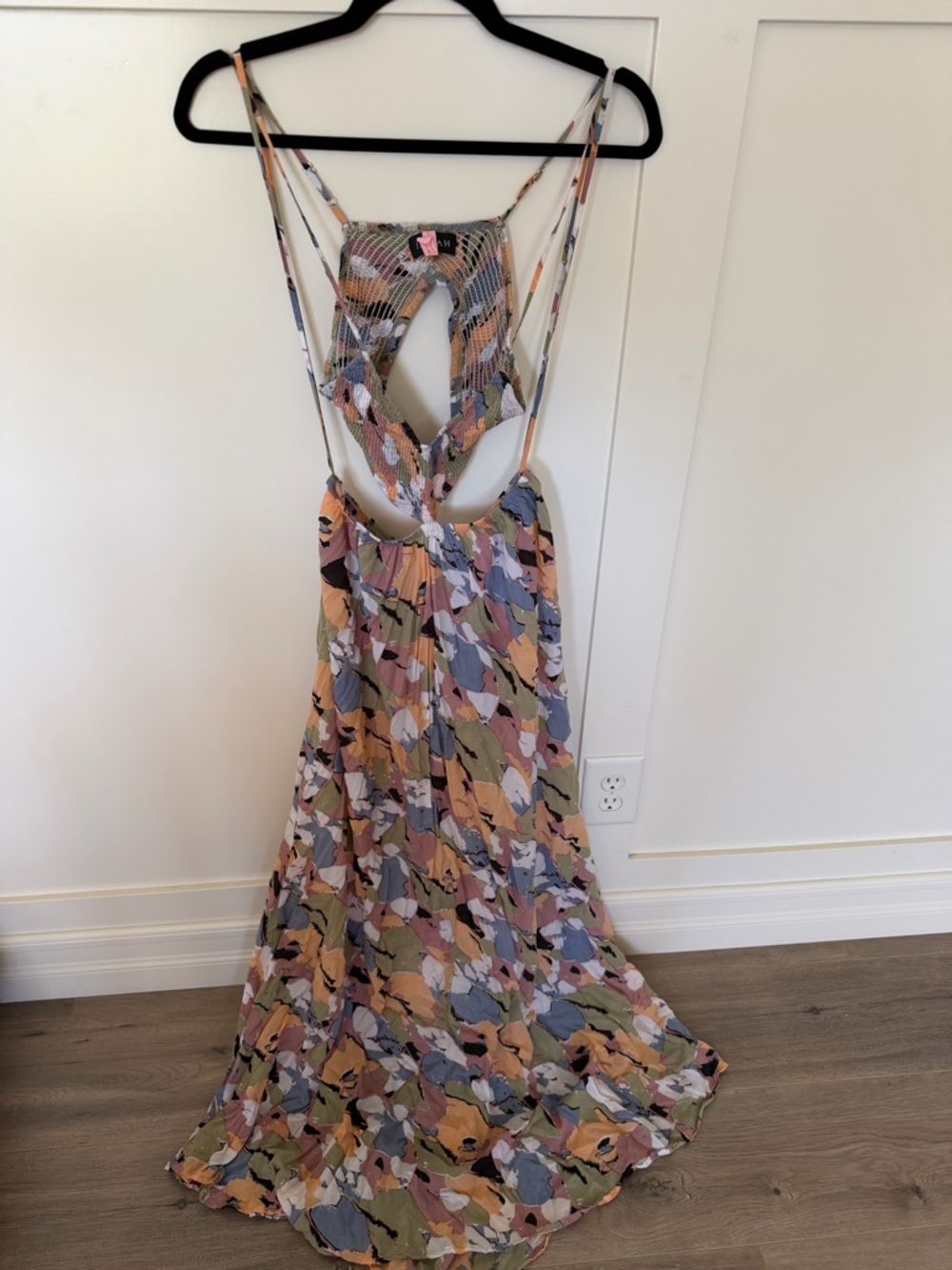 Indah Pastel Multi-Print Backless Maxi Dress